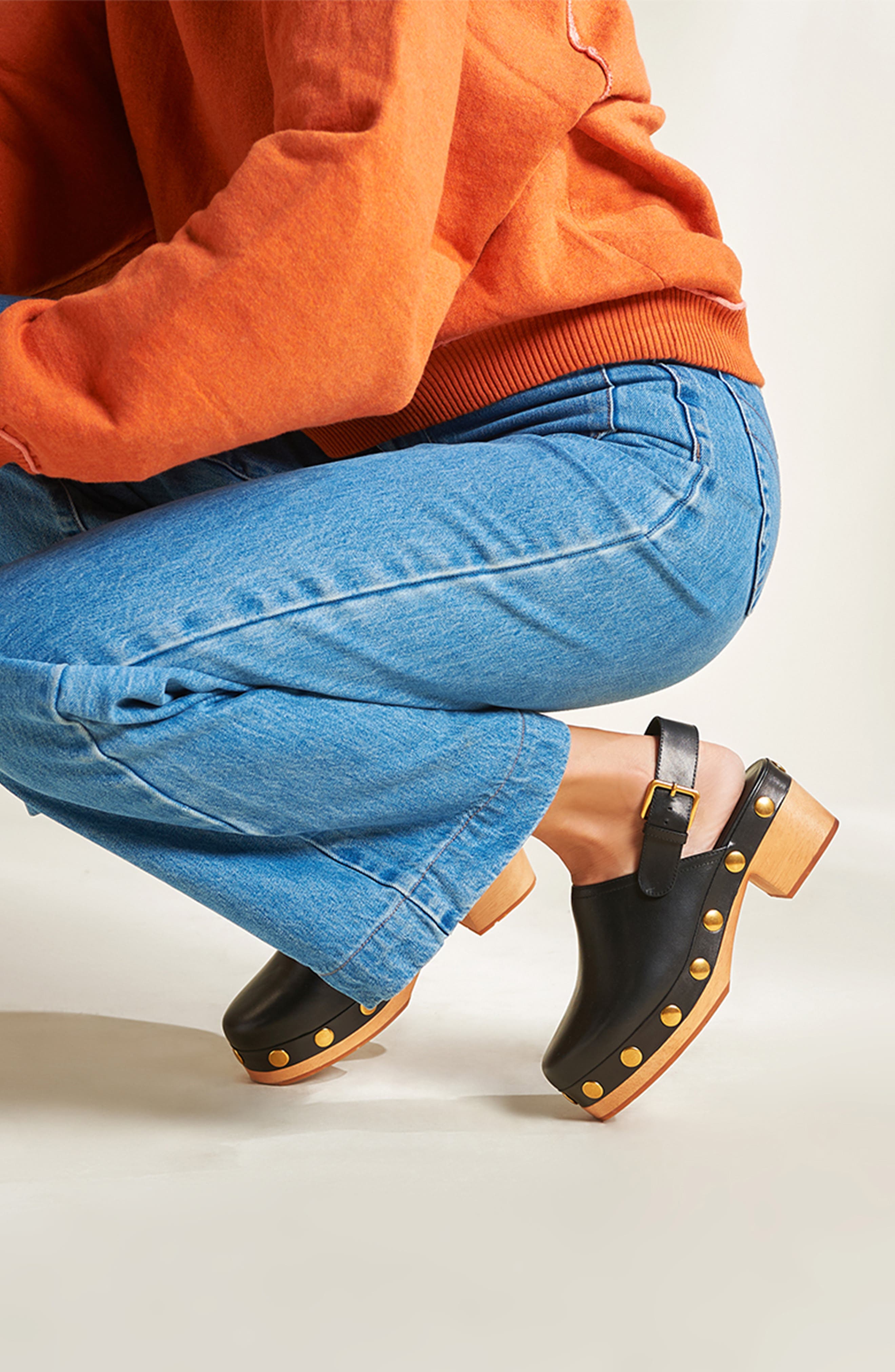 Charlotte Stone Jona Slingback Platform Studded Clog, Alternate, color, 