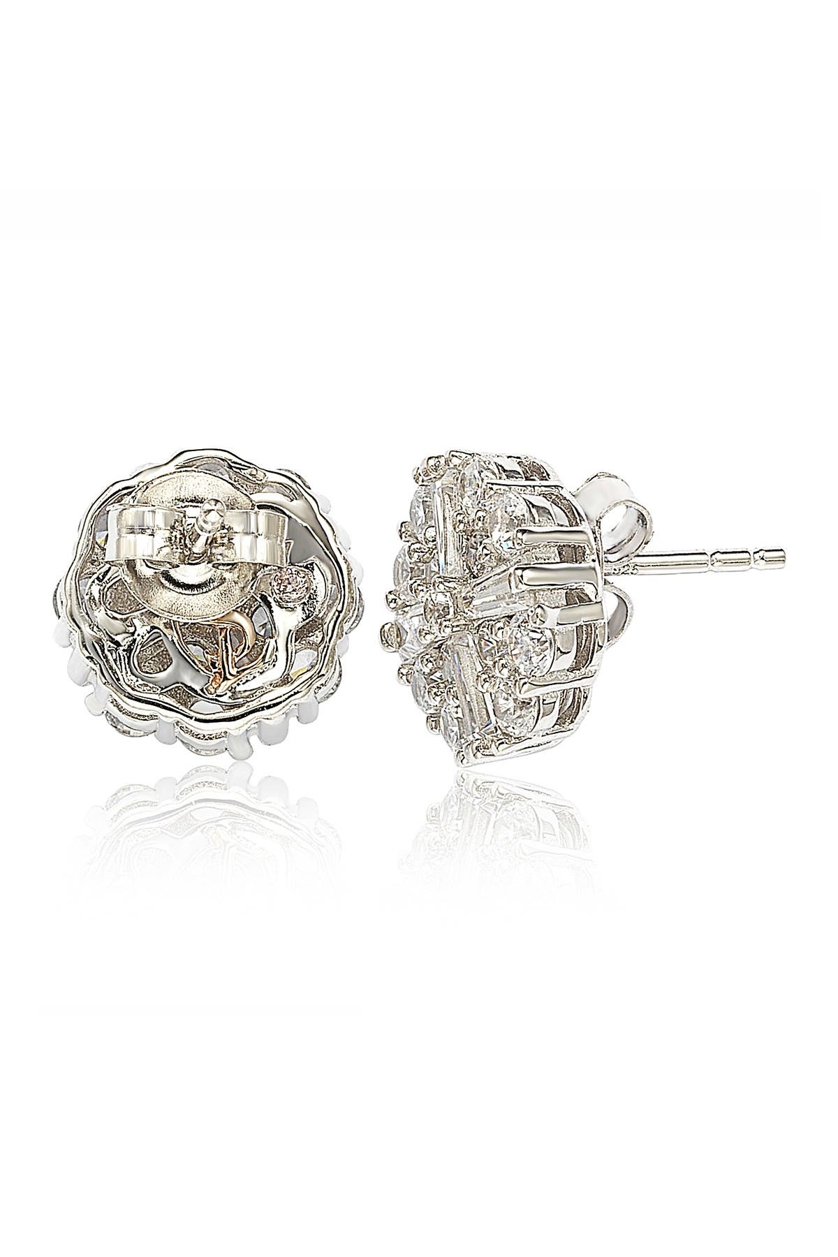 SUZY LEVIAN Sterling Silver White CZ Fancy Cluster Stud Earrings (Women ...