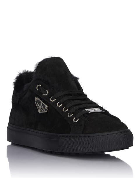 Suede And Sheepskin Low Top Sneakers Men