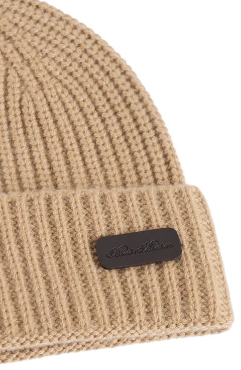 Pure Cashmere Rib Cuffed Beanie