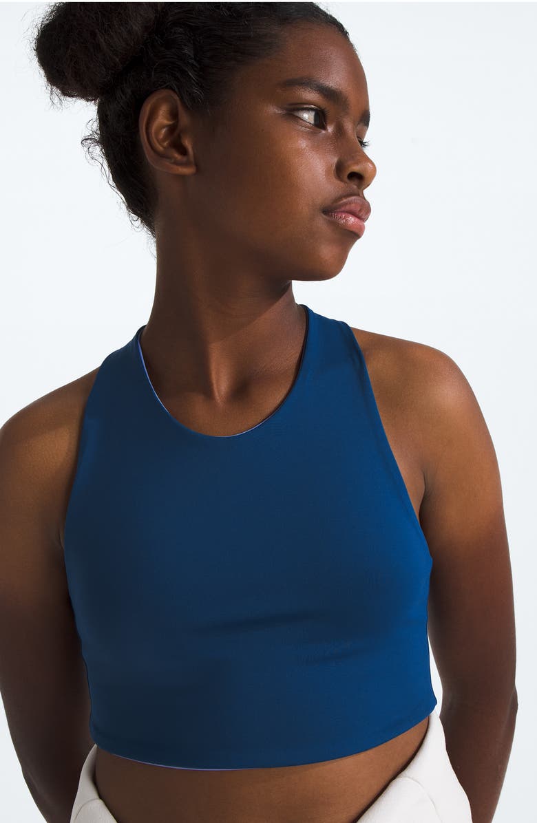 The North Face Kids' Never Stop Reversible Tanklette, Alternate, color, Estate Blue/ Virtual Blue