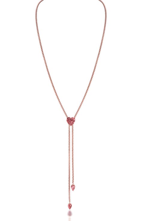 Luv Me Lace Thulite Slide Y-Necklace