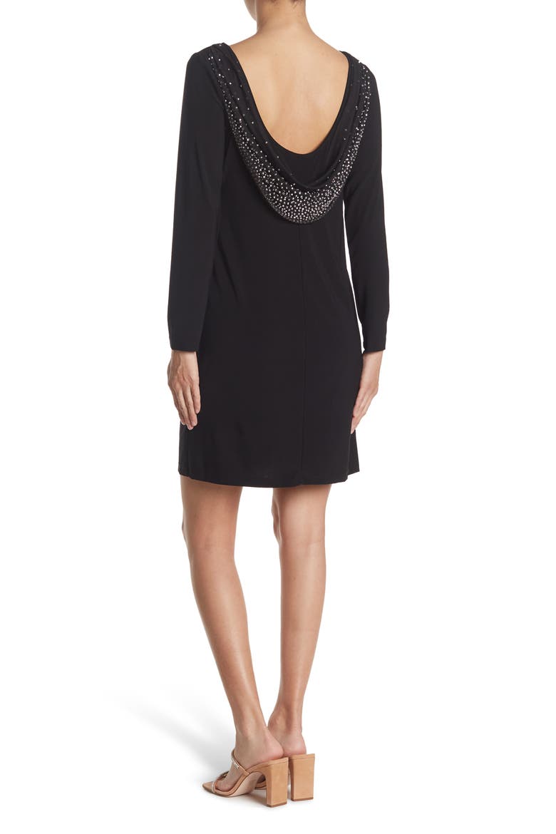 Cowl Neck Sheath Dress, Alternate, color, BLACK