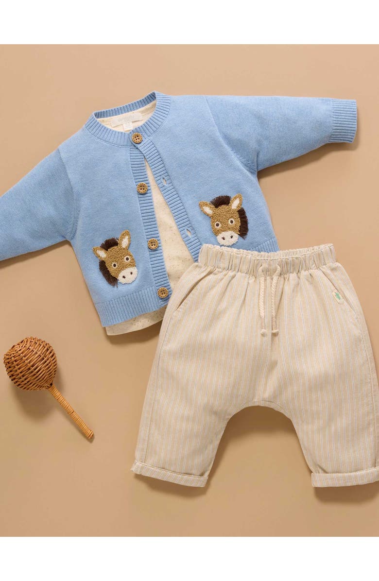 Purebaby Fiesta Friends Knit Cardigan Boys, Alternate, color, Caribbean Melange