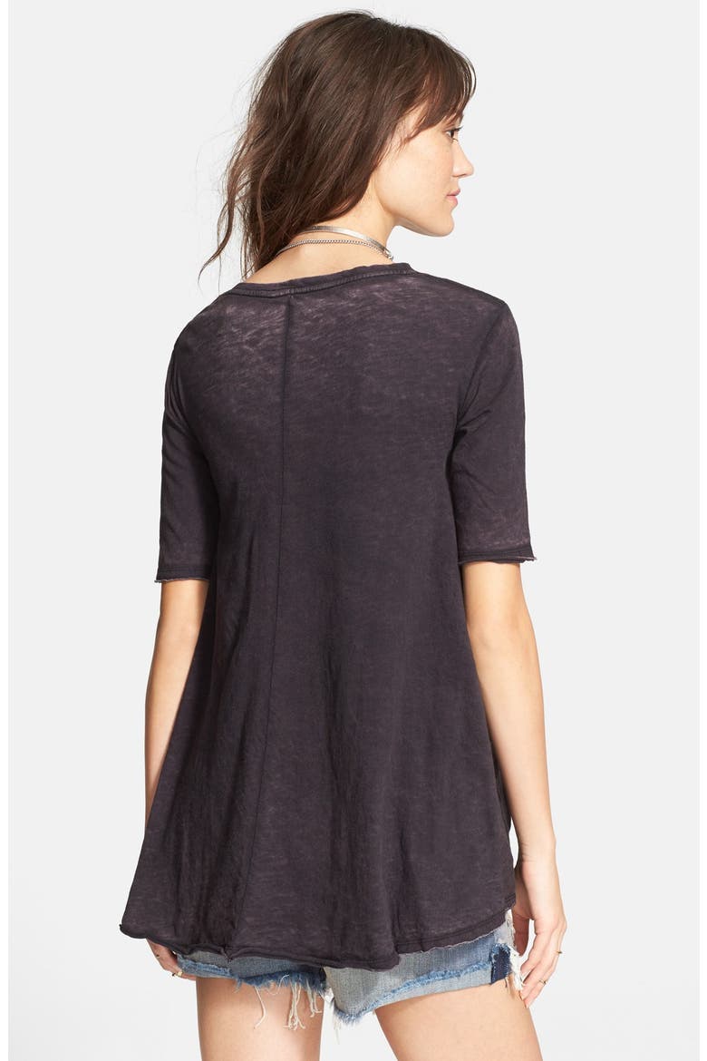 'Melrose' Peplum Hem Tee, Alternate, color, BLACK