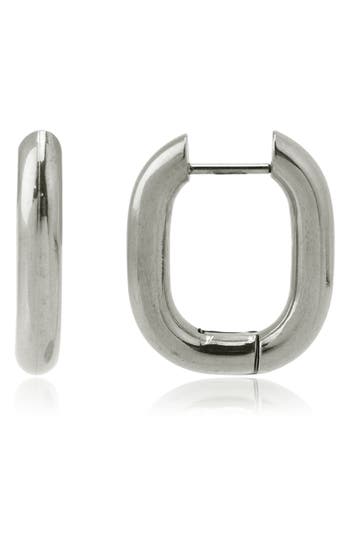 Rebl Gender Inclusive Geometric Huggie Hoop Earrings In Silver