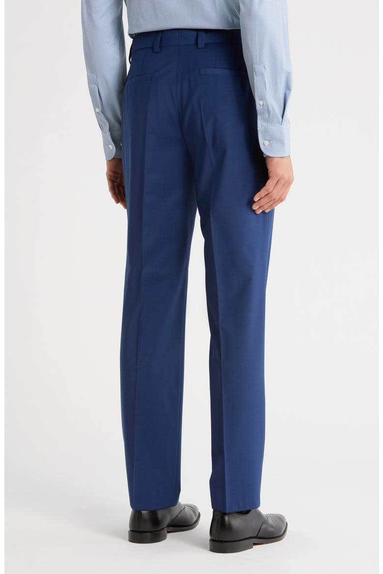 Virgin Wool Blend Flat Front Dress Pants, Alternate, color, OPEN BLUE