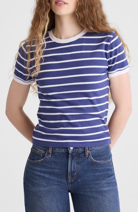 Allday Stripe Crewneck Baby Tee