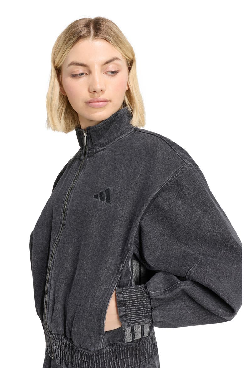 Washed Denim Jacket, Alternate, color, BLACK