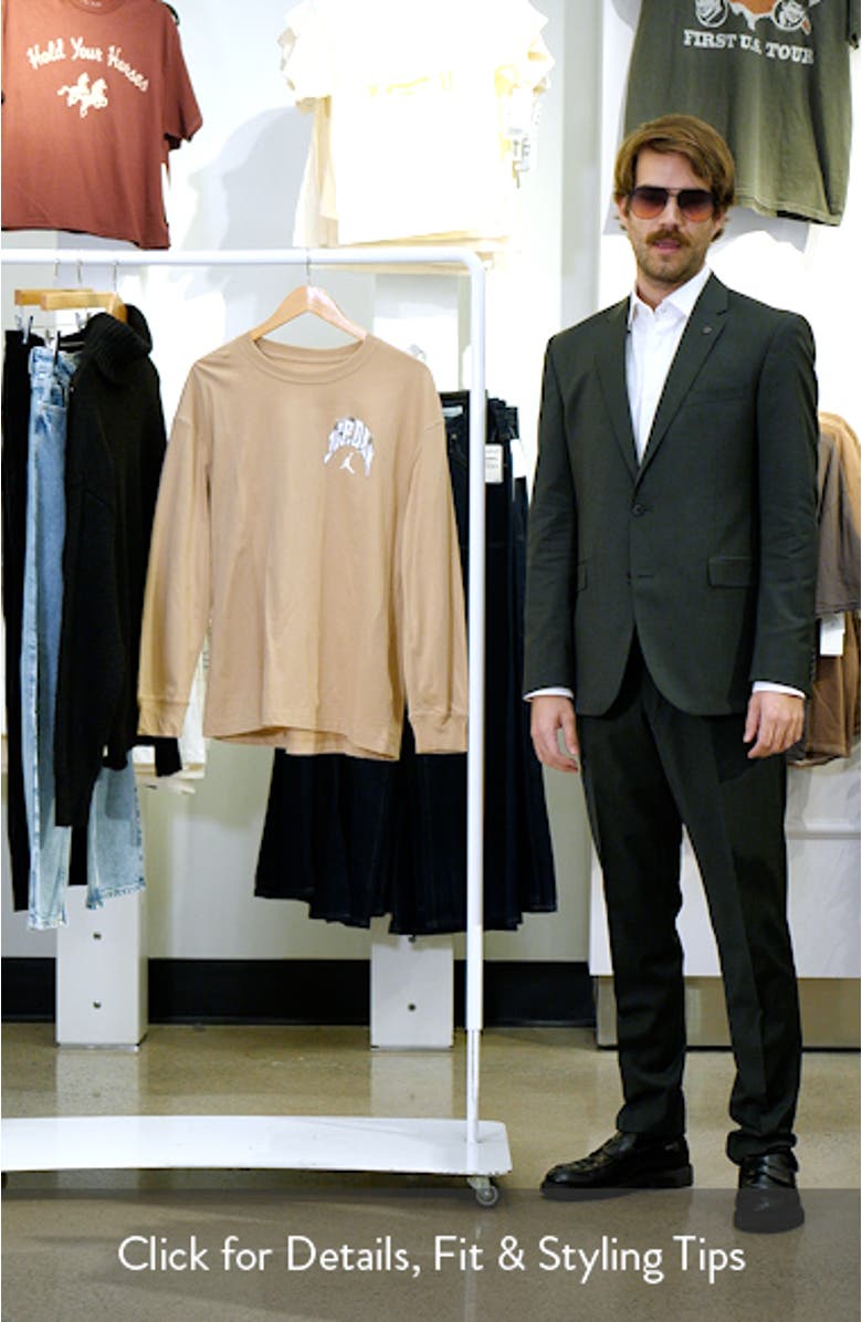 Brooklyn Long Sleeve Cotton Oversize Graphic T-Shirt, sales video thumbnail