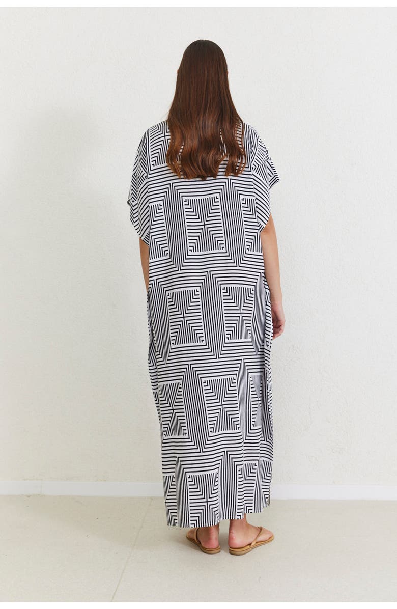 Gottex Beach Life Liora Kaftan Cover-Up, Alternate, color, Black-White