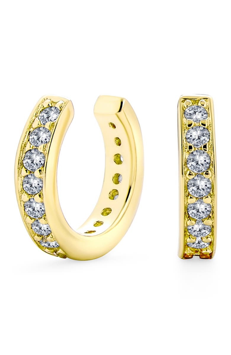 BLING JEWELRY Crystal Ear Cuffs, Alternate, color, Gold