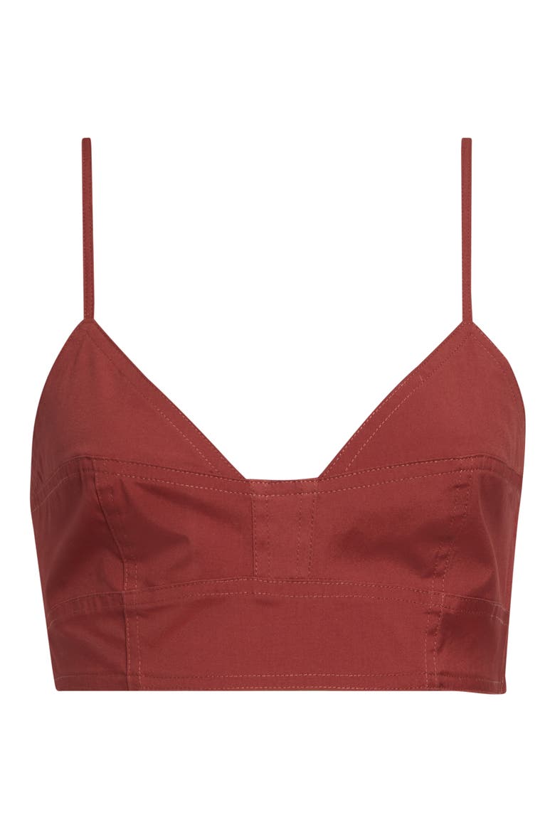 Joan Stretch Cotton Bra Top, Alternate, color, APPLE BUTTER