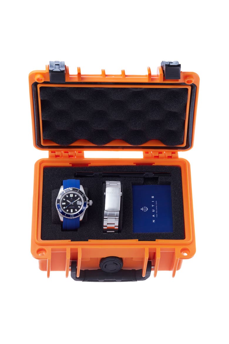 Interceptor Box Set with Interchangable Bands and Date Display, Alternate, color, Navy