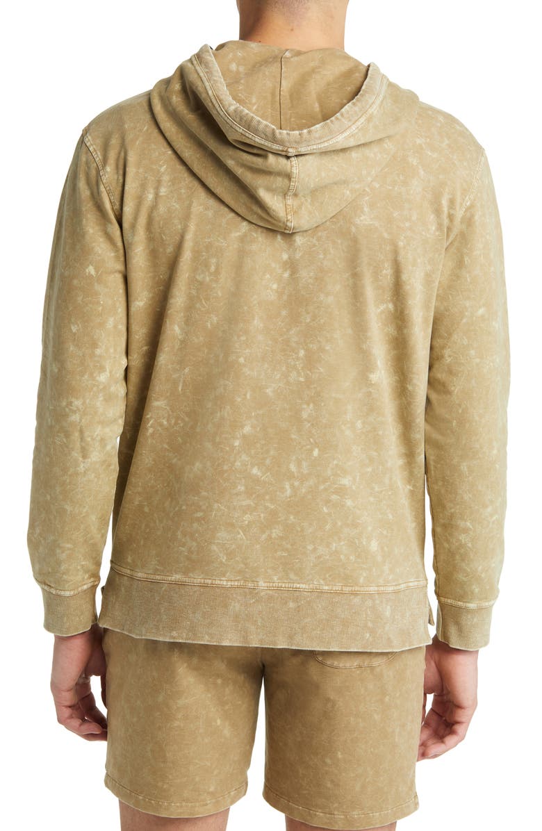 Stone Rose Acid Wash Fleece Hoodie, Alternate, color, Olive