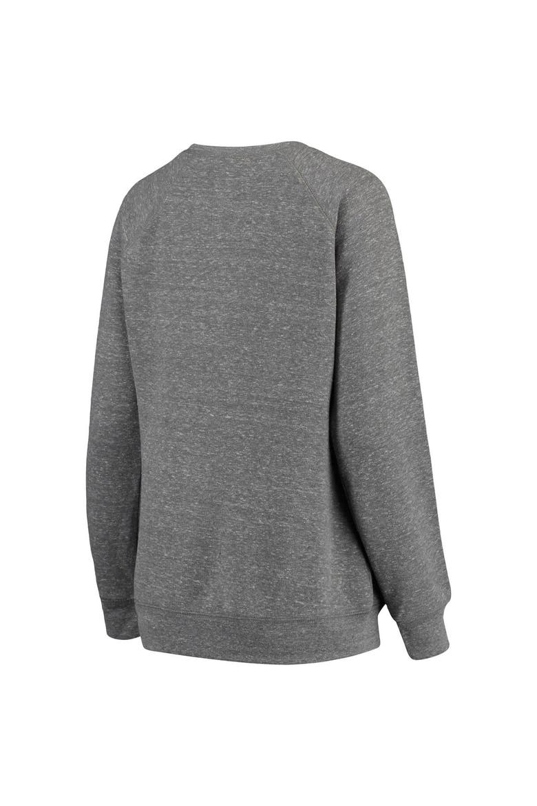 Women's Pressbox Heathered Gray Kansas Jayhawks Big Team Logo Knobi Fleece Tri-Blend Crew Neck Sweatshirt, Alternate, color, Heather Gray