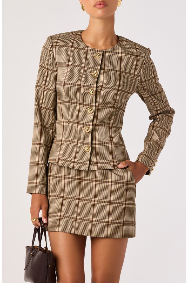 Remington Plaid Miniskirt, Alternate, color, TAN PLAID