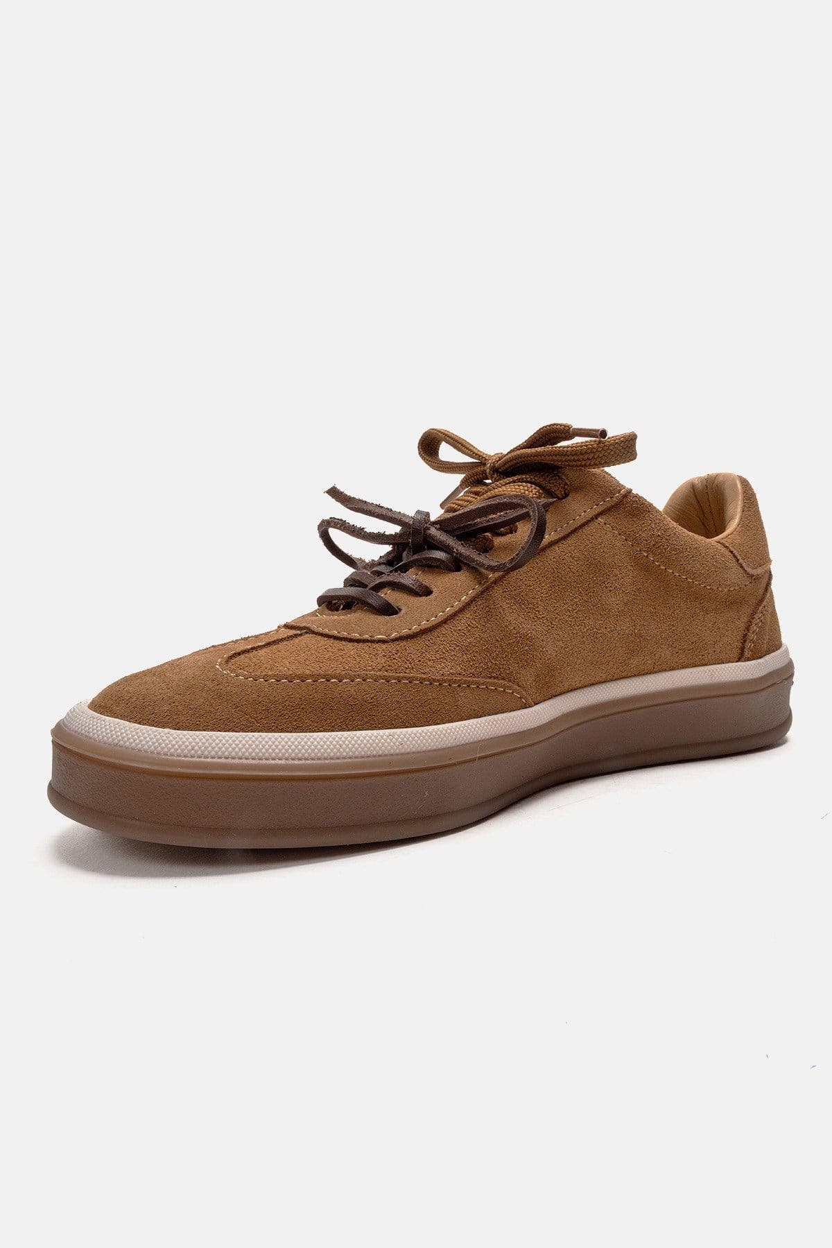 Melle Leather Sneaker, Alternate, color, Cognac Suede