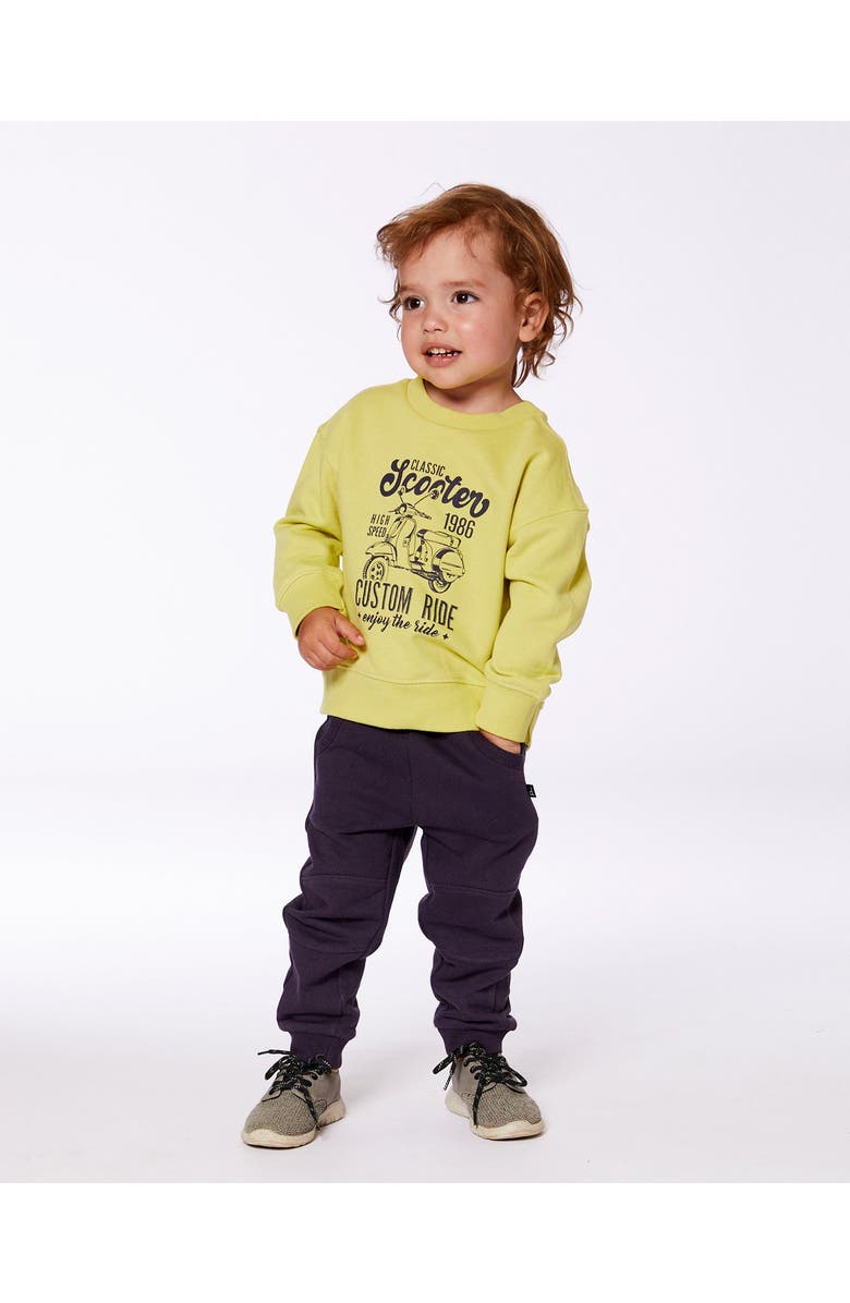 Deux par Deux Baby Boy's Pullover Graphic Sweatshirt Lime Green, Alternate, color,