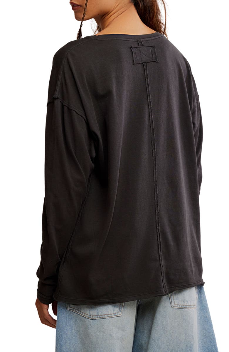 Free People Nina Long Sleeve T-Shirt, Alternate, color, Black