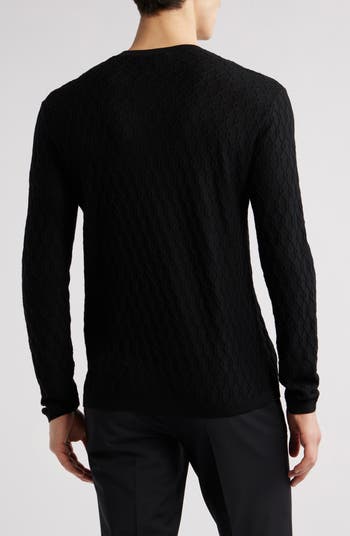 Diamond Wool Blend Crewneck Sweater
