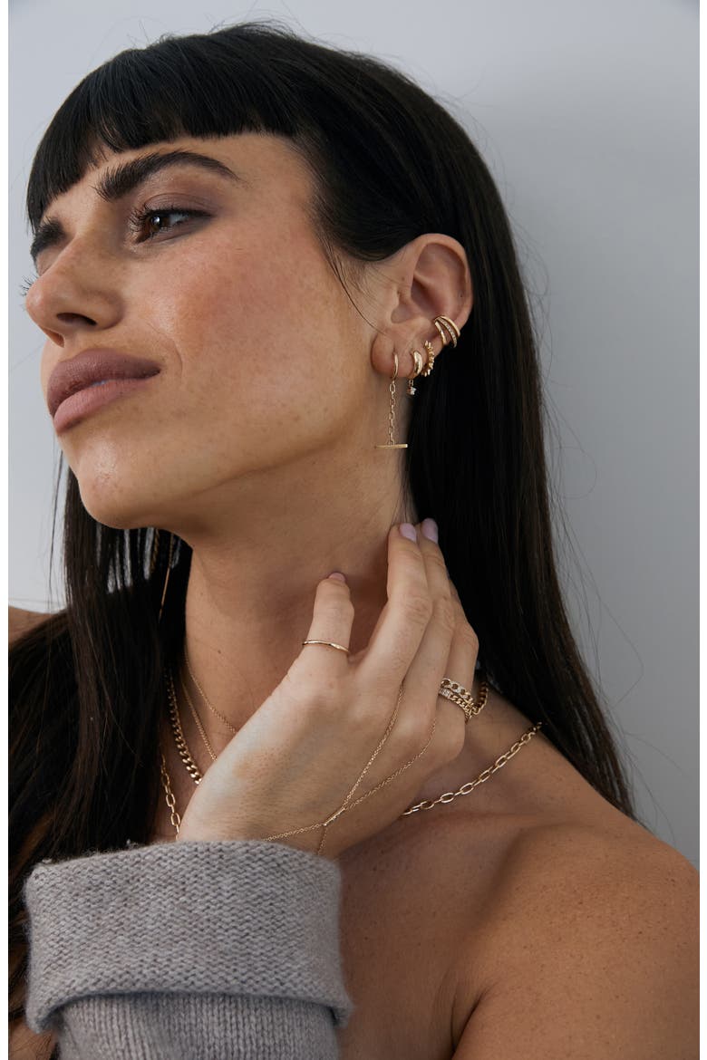 Spike Single Huggie Hoop Earring, Alternate, color, YELLOW GOLD