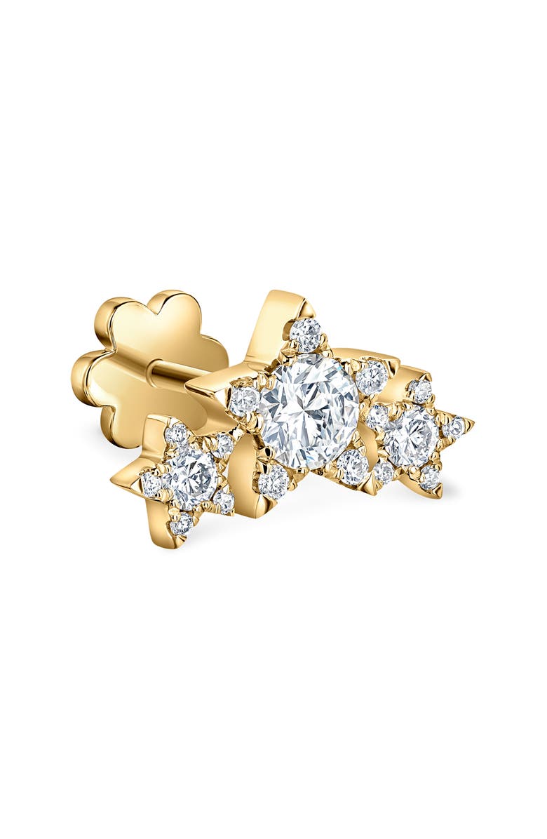 MARIA TASH Three Star Garland Diamond Threaded Stud Earring, Alternate, color, Yellow Gold