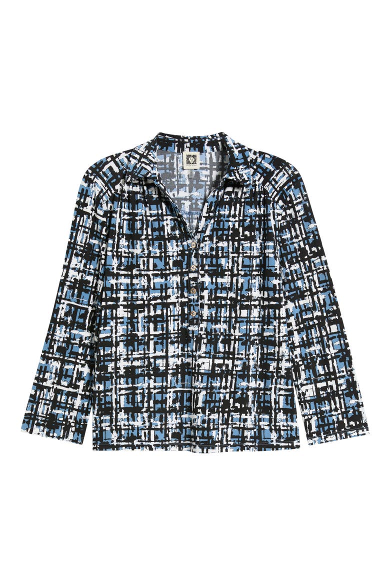 Print Roll-Tabbed Button Front Shirt, Alternate, color, DUTCH BLUE MULTI