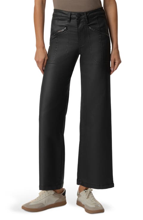 Meg Coated High Waist Wide Leg Ankle Jeans