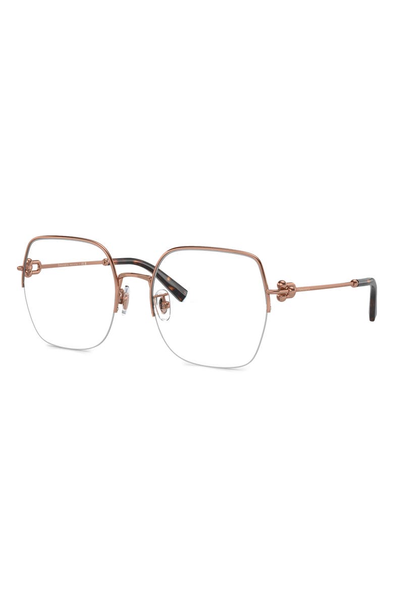 Tiffany & Co. 56mm Square Optical Glasses, Alternate, color, Rose Gold
