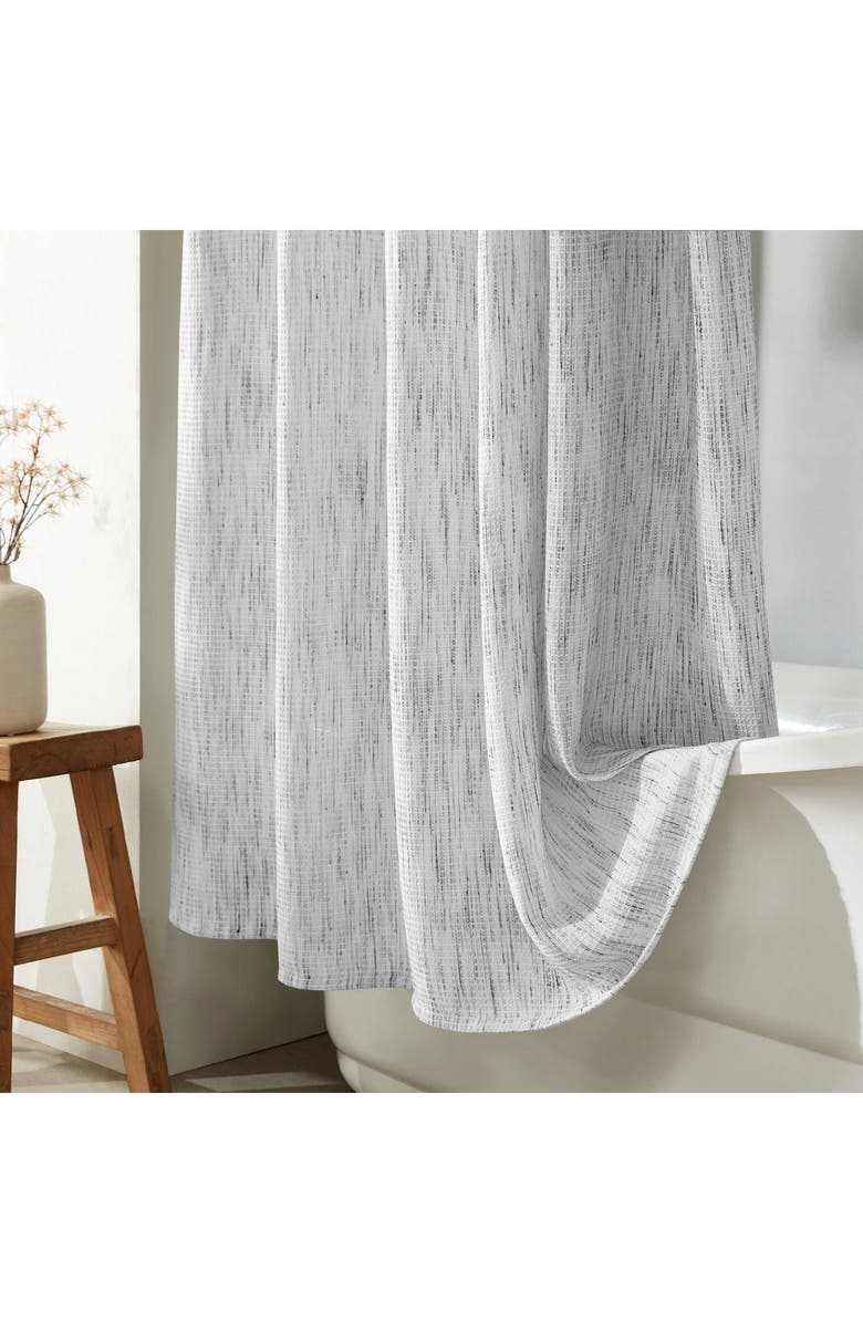 Calvin Klein Home Speckled Waffle Shower Curtain, Alternate, color, Open White