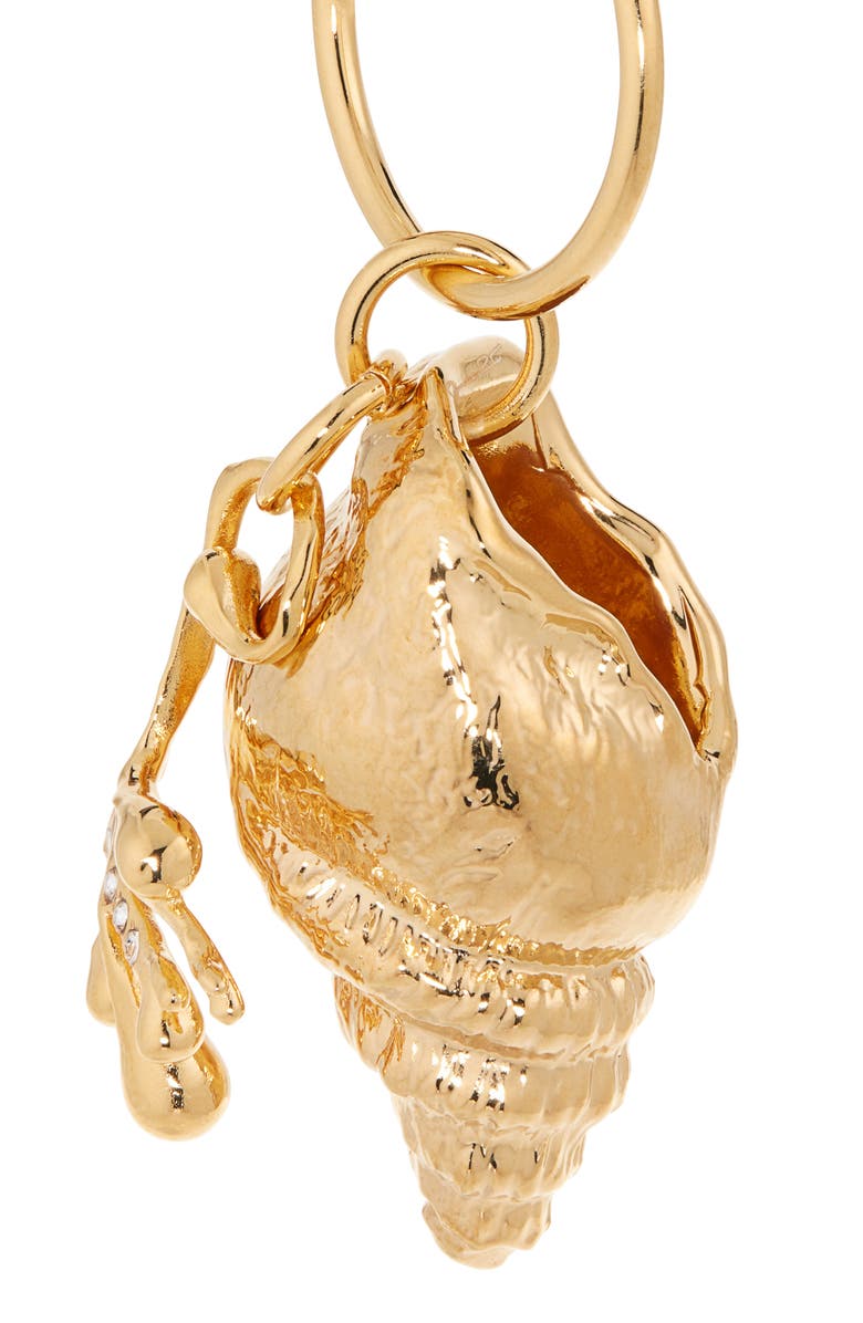 Oscar de la Renta Coral & Shell Charm Hoop Earrings, Alternate, color,