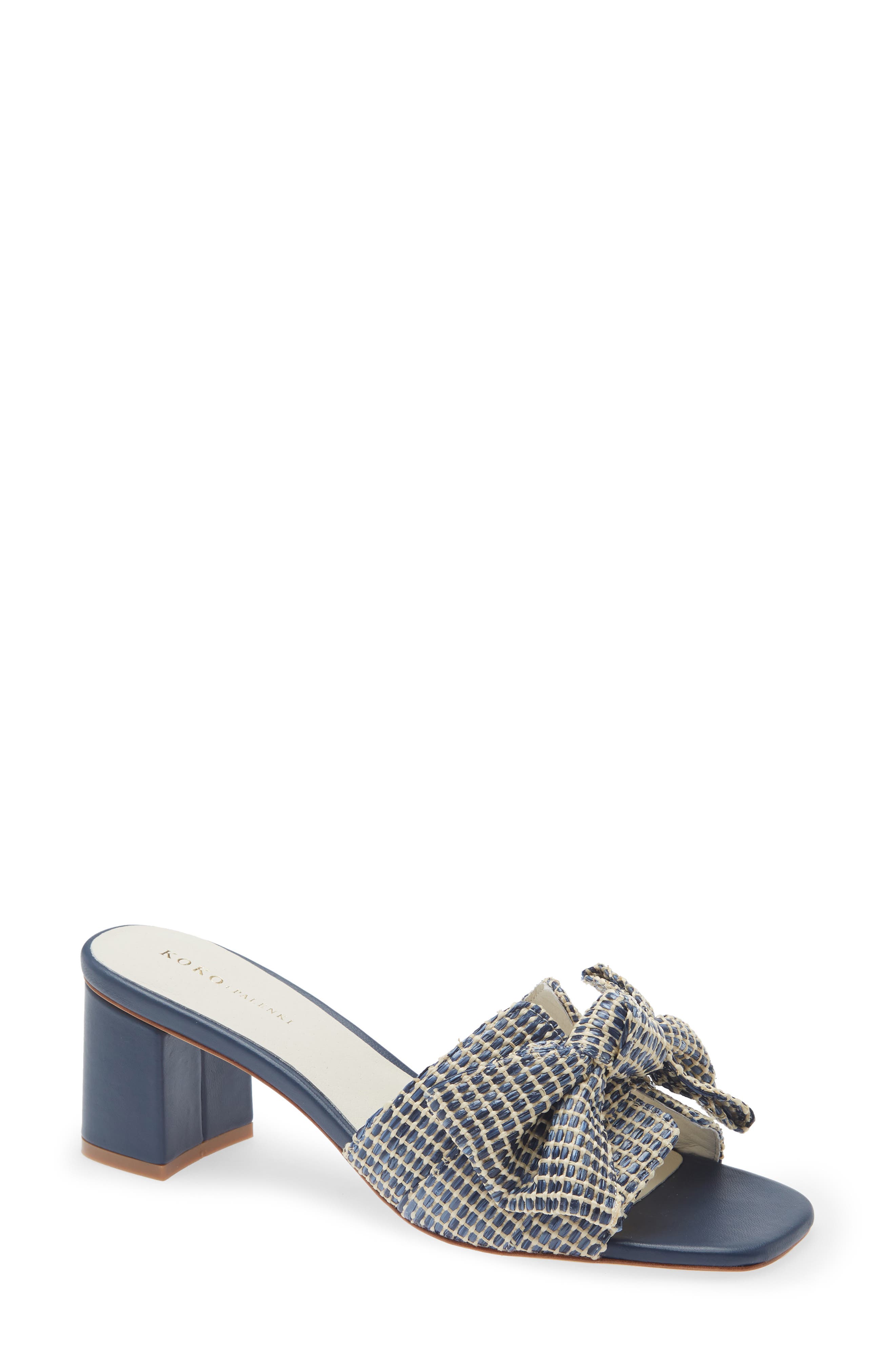 KOKO + PALENKI Kim 2 Slide Sandal, Main, color, Navy Raffia