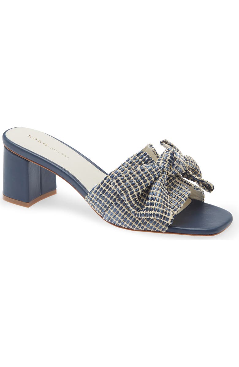 KOKO + PALENKI Kim 2 Slide Sandal, Main, color, Navy Raffia