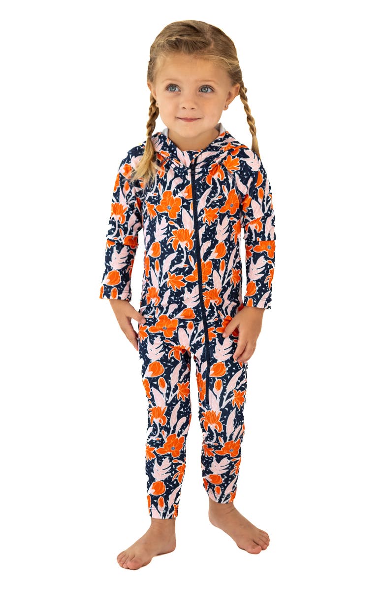 Lake Label Kids' Floral Long Sleeve Full Body Hooded Swimsuit, Alternate, color, 