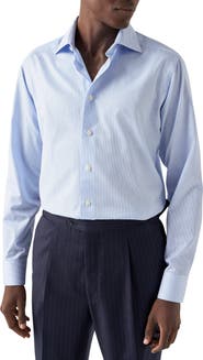 Eton Contemporary Fit Stripe Cotton Dress Shirt