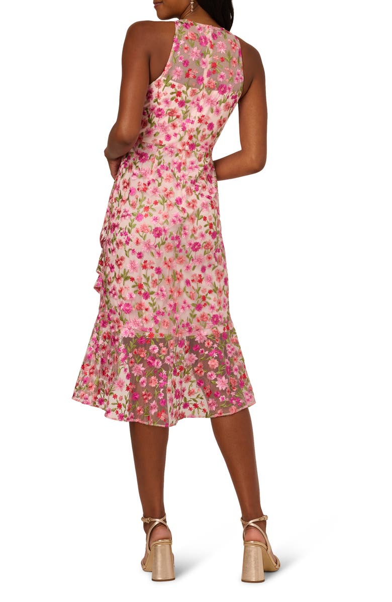 Adrianna Papell Embroidered Floral Dress, Alternate, color, 