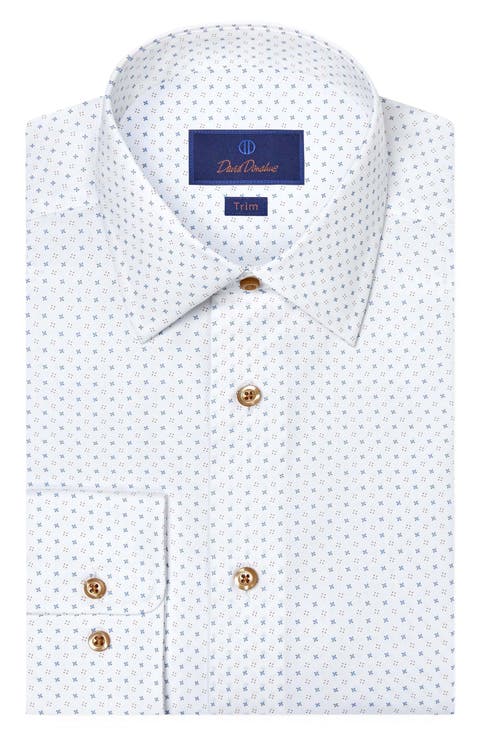 Trim Fit Neat Cotton Dress Shirt