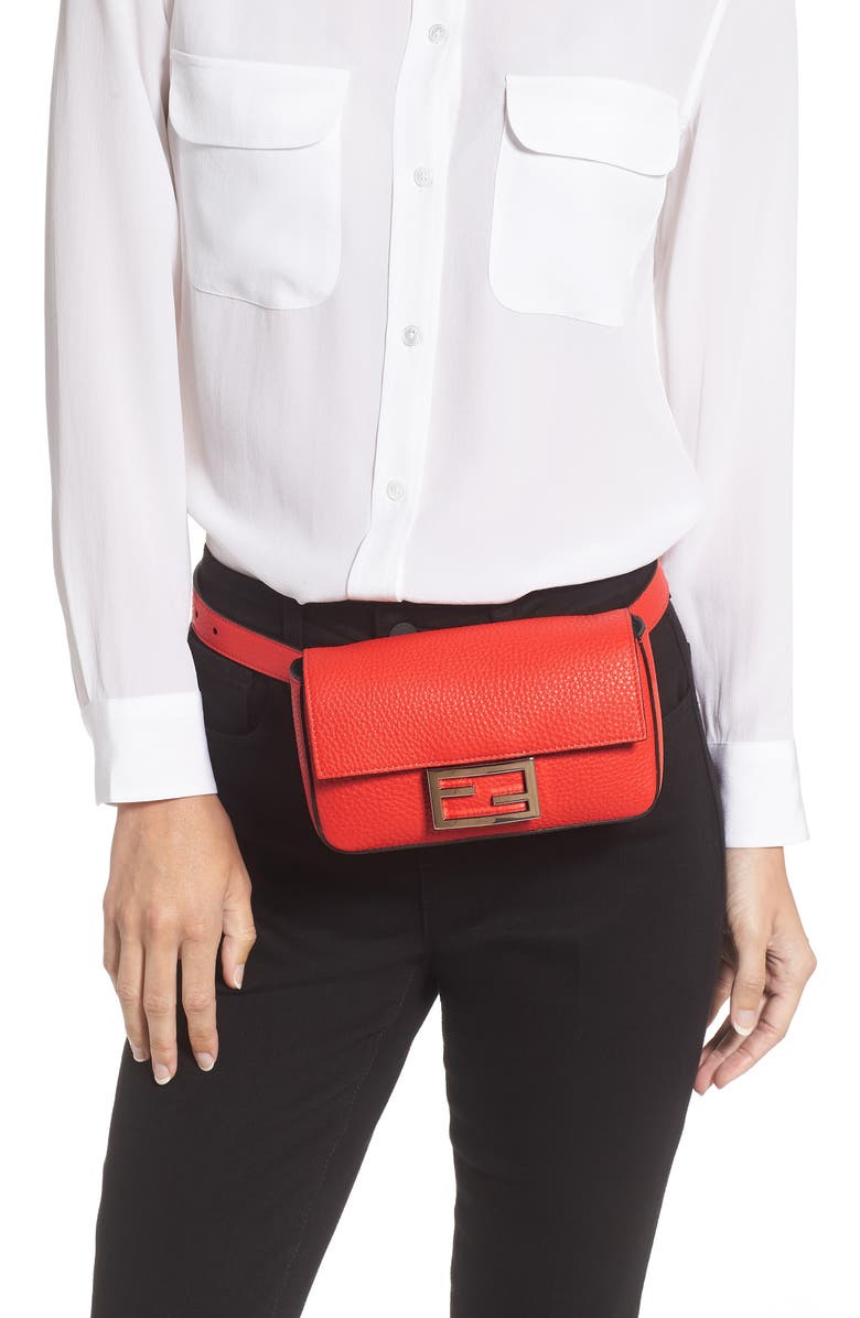 Fendi Leather Belt Bag, Alternate, color,