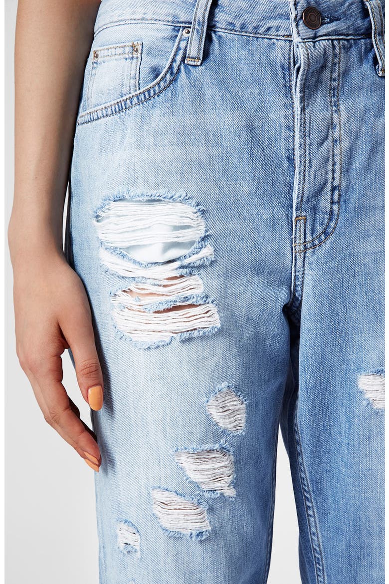 'Hayden' Destroyed Boyfriend Jeans, Alternate, color, LIGHT DENIM
