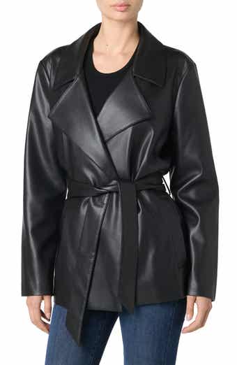Joe's Faux Leather Crop Trench Coat
