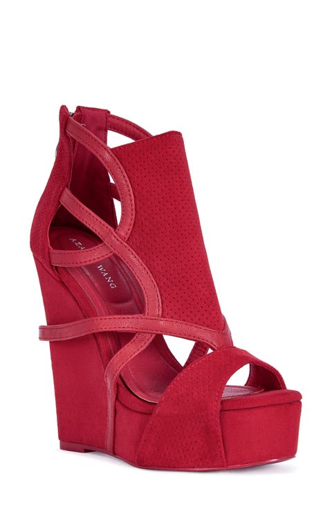 Xareni Strappy Red Wedge