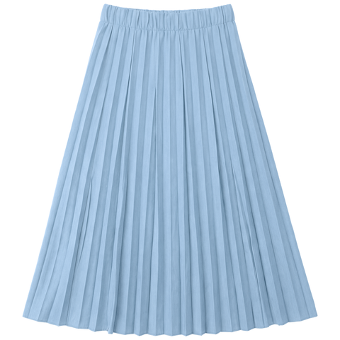 Crinkle Pleated Elastic Waist Merrow Edge Skirt