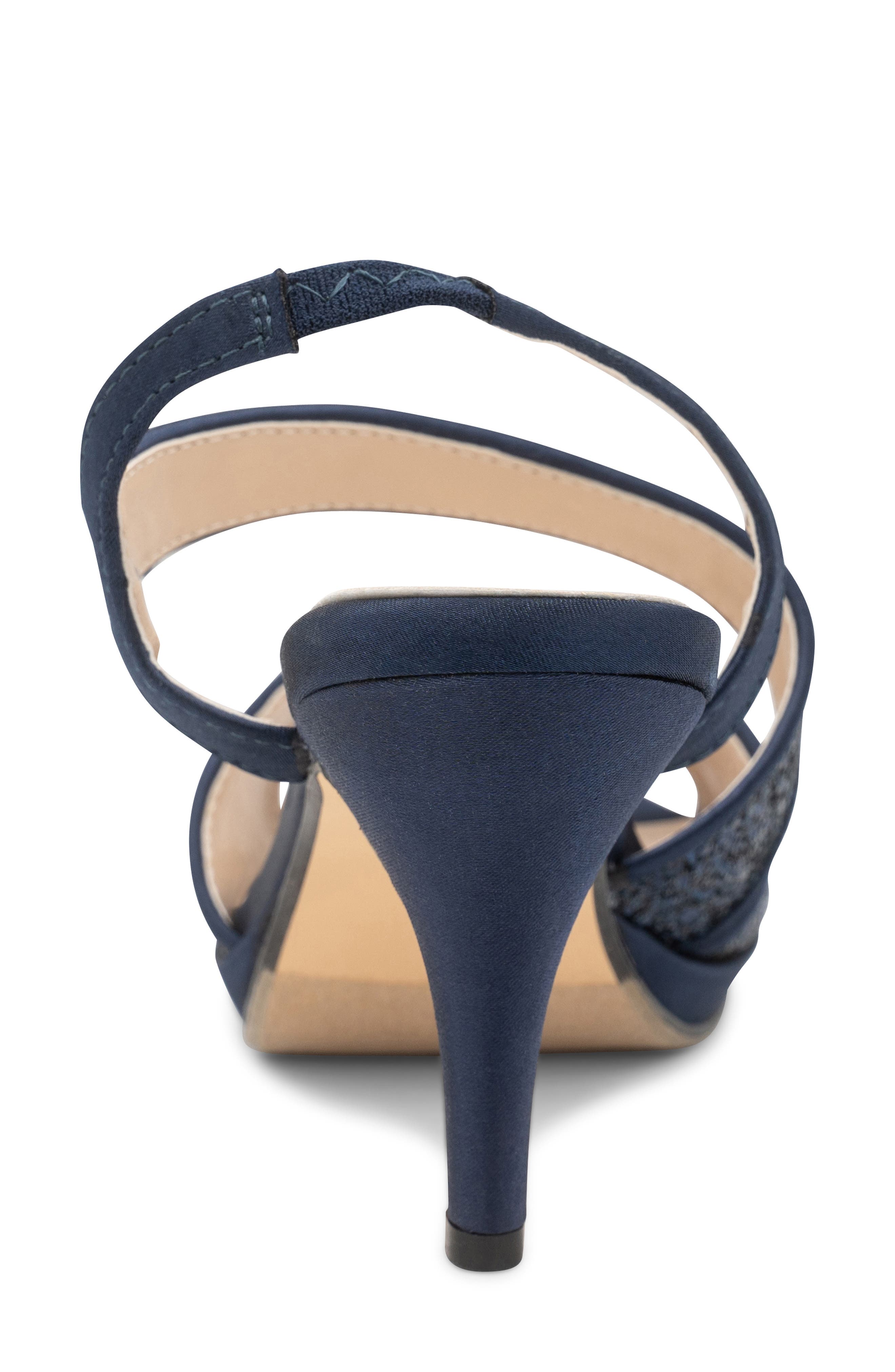 Reagan Glitter Slingback Sandal, Alternate, color, NAVY