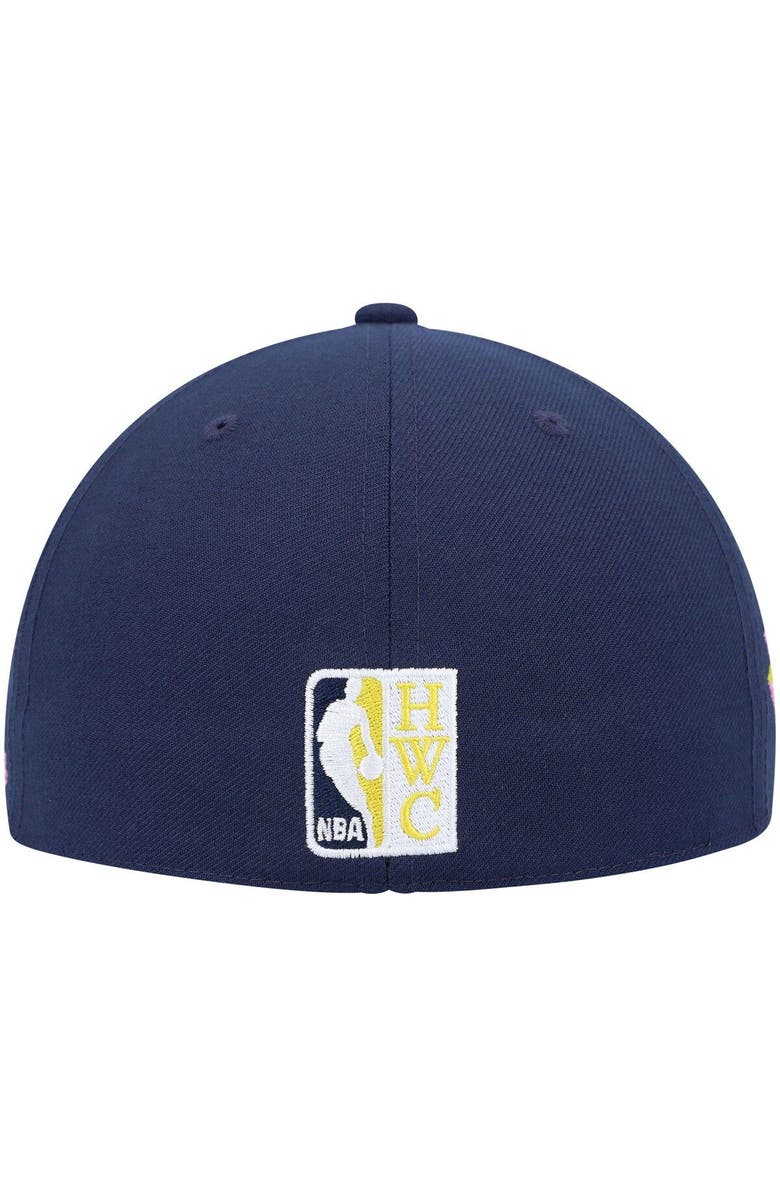 Mitchell & Ness Men's Mitchell & Ness Navy Philadelphia 76ers 60th Anniversary Burnt Sunrise Fitted Hat, Alternate, color, 