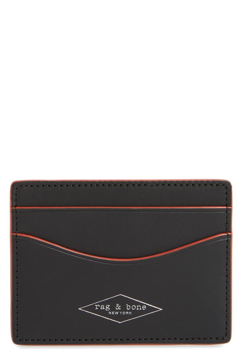 Hampshire Leather Card Case, Main, color, BLACK COMBO