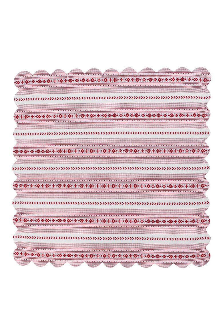 Villa Stripe Set of 4 Napkins, Alternate, color, RED