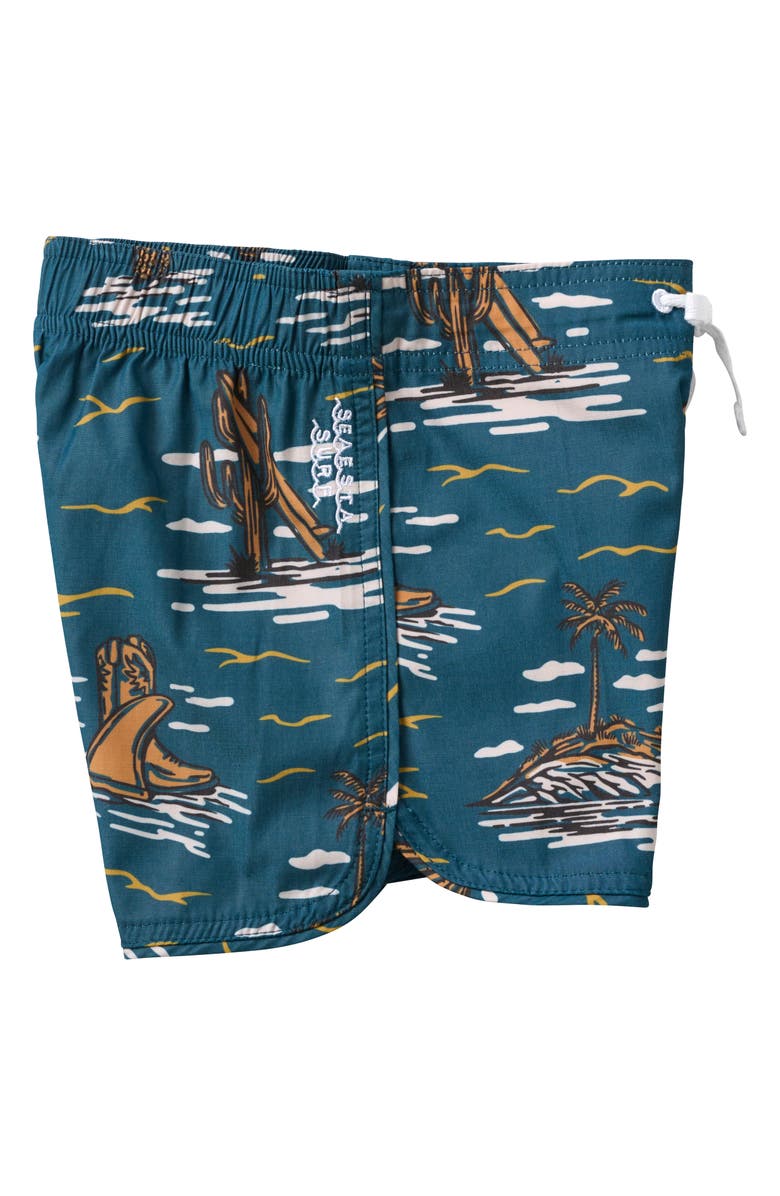 SEAESTA SURF Kids' Surfing Cowboy Board Shorts, Alternate, color, Bonanza Blue