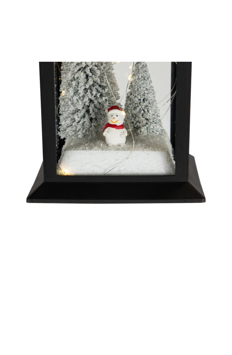 Northlight LED Lighted Snowman Winter Scene Christmas Lantern - 11", Alternate, color, Black