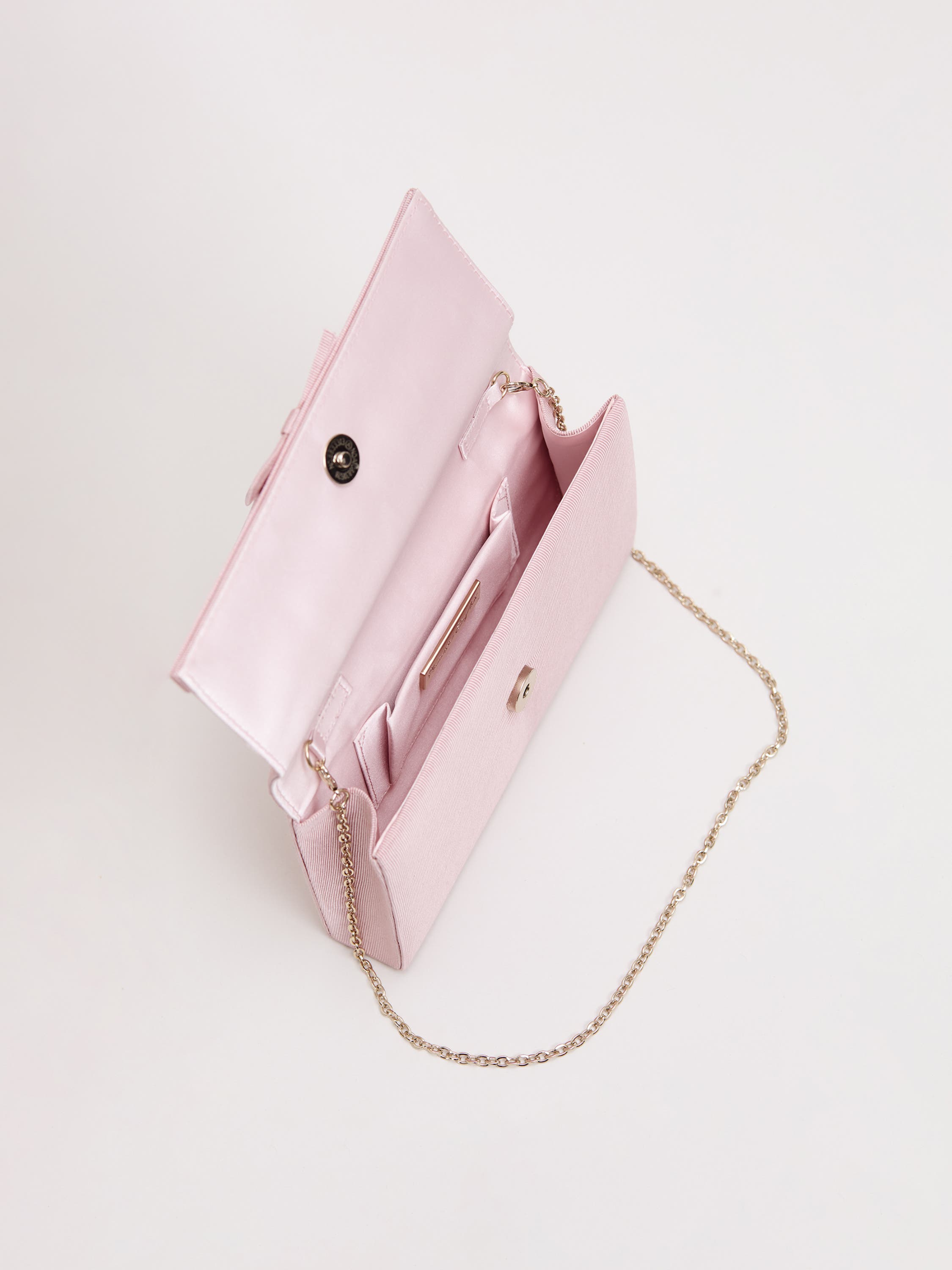 Phase Eight Grosgrain Bow Clutch, Alternate, color, Pale Pink